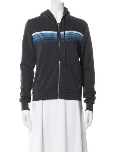 Pre-owned Aviator Nation Striped Jacket In Blue