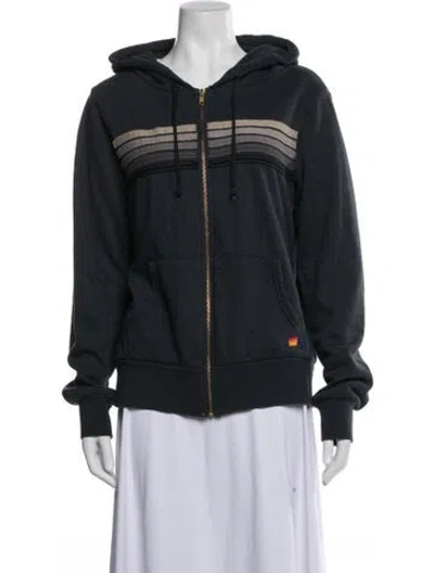 Pre-owned Aviator Nation Striped Jacket In Blue