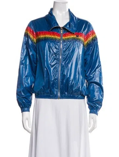 Pre-owned Aviator Nation Striped Jacket In Blue