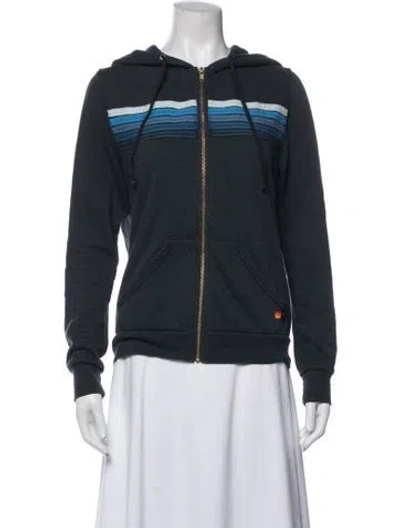 Pre-owned Aviator Nation Striped Jacket In Blue