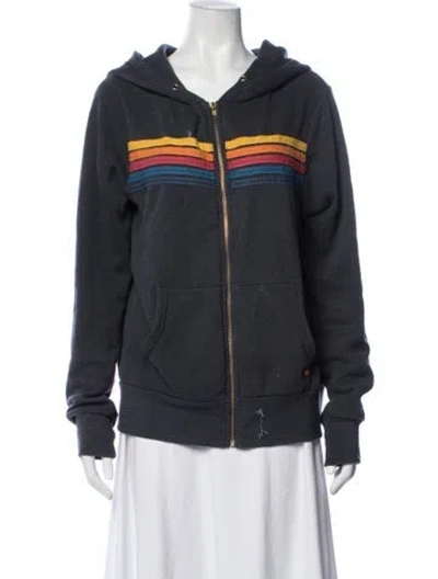 Pre-owned Aviator Nation Striped Jacket In Blue