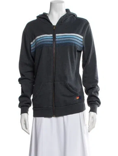 Pre-owned Aviator Nation Striped Jacket In Grey