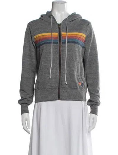 Pre-owned Aviator Nation Striped Jacket In Grey