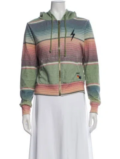 Pre-owned Aviator Nation Striped Jacket In Multi