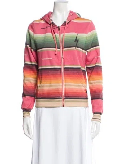 Pre-owned Aviator Nation Striped Jacket In Pink