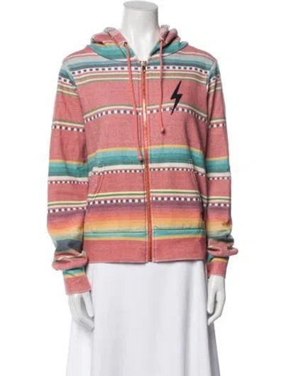 Pre-owned Aviator Nation Striped Jacket In Pink