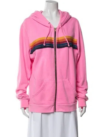 Pre-owned Aviator Nation Striped Jacket In Pink