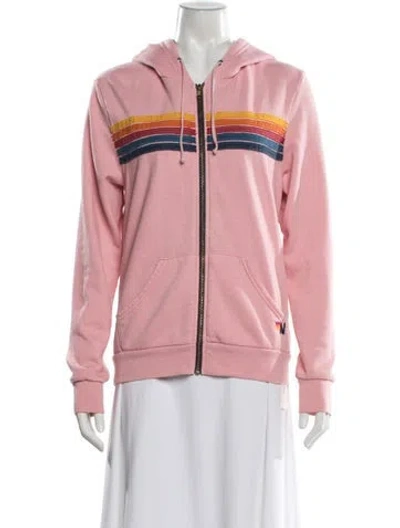 Pre-owned Aviator Nation Striped Jacket In Pink