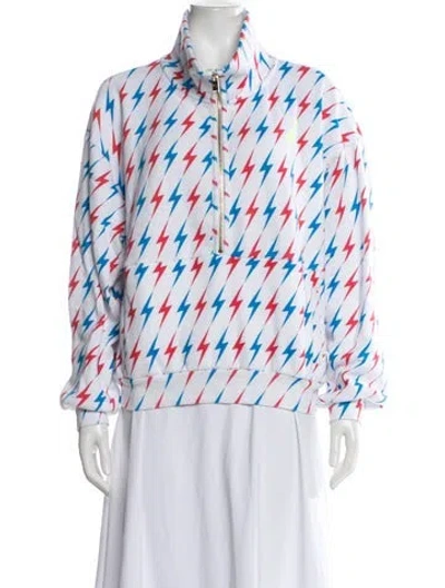 Pre-owned Aviator Nation Striped Jacket In White