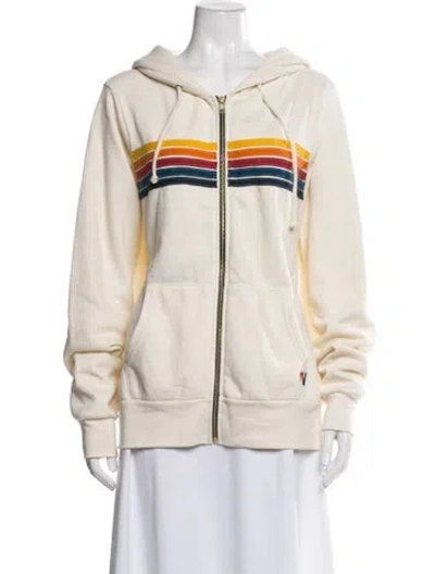 Pre-owned Aviator Nation Striped Jacket In Yellow