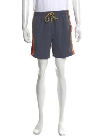 Pre-owned Aviator Nation Striped Jogger Shorts In Blue
