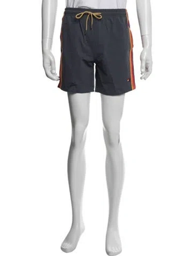 Pre-owned Aviator Nation Striped Jogger Shorts In Blue