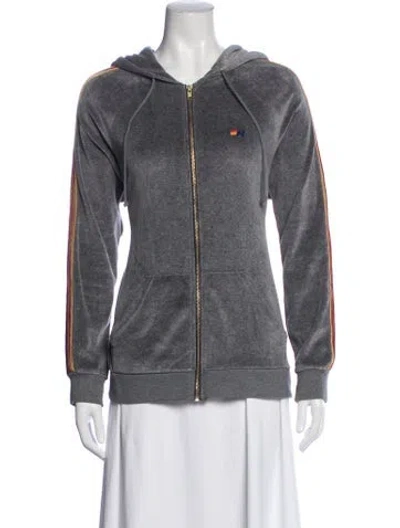 Pre-owned Aviator Nation Striped Lounge Set In Grey