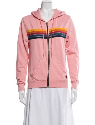 Pre-owned Aviator Nation Striped Lounge Set In Pink