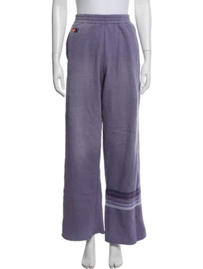 Pre-owned Aviator Nation Striped Lounge Set In Purple