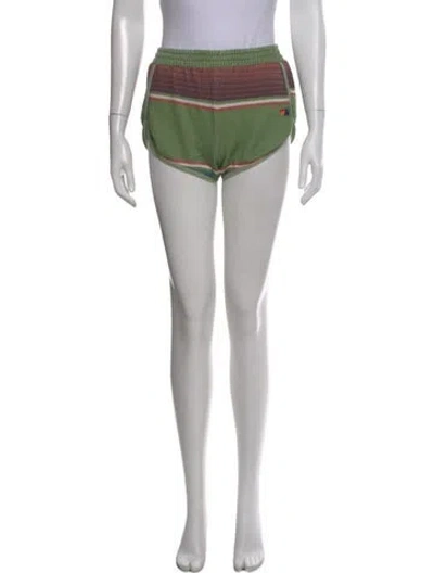 Pre-owned Aviator Nation Striped Mini Shorts In Pink