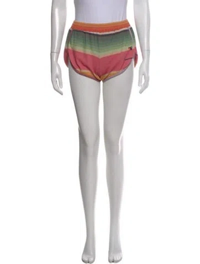 Pre-owned Aviator Nation Striped Mini Shorts In Pink