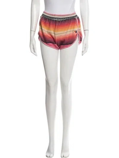 Pre-owned Aviator Nation Striped Mini Shorts In Red
