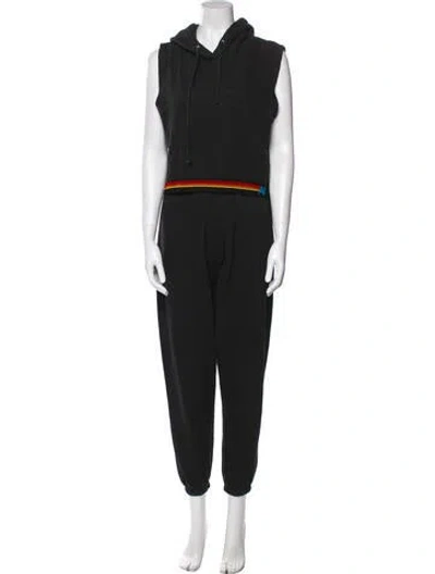 Pre-owned Aviator Nation Striped Pant Set In Black