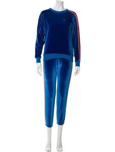 Pre-owned Aviator Nation Striped Pant Set In Blue