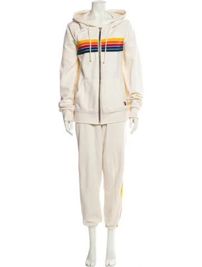 Pre-owned Aviator Nation Striped Set In Neutral