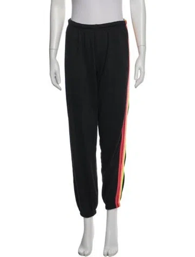 Pre-owned Aviator Nation Striped Skinny Leg Pants In Black