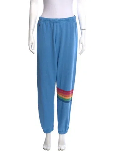 Pre-owned Aviator Nation Striped Skinny Leg Pants In Blue