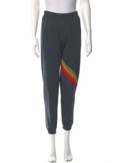 Pre-owned Aviator Nation Striped Skinny Leg Pants In Gray