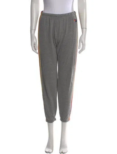 Pre-owned Aviator Nation Striped Skinny Leg Pants In Gray
