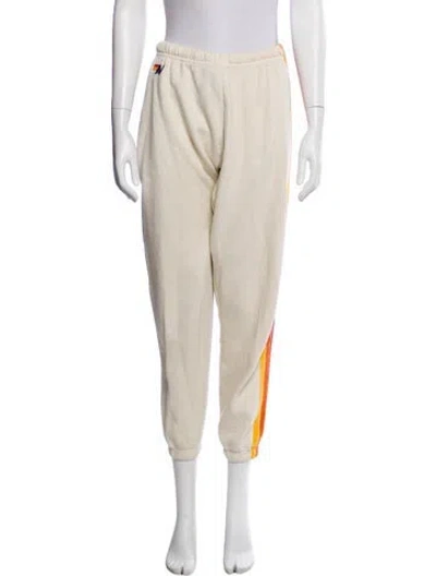 Pre-owned Aviator Nation Striped Skinny Leg Pants In Neutral