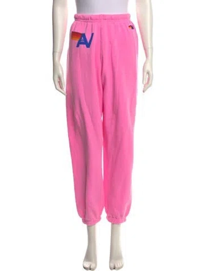 Pre-owned Aviator Nation Striped Skinny Leg Pants In Pink