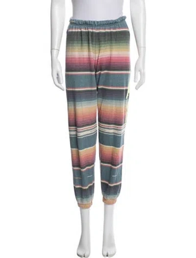 Pre-owned Aviator Nation Striped Straight Leg Pants In Blue