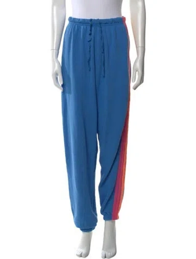 Pre-owned Aviator Nation Striped Straight Leg Pants In Blue