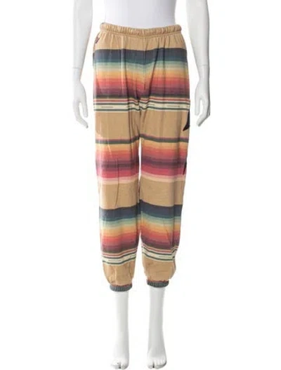 Pre-owned Aviator Nation Striped Straight Leg Pants In Blue