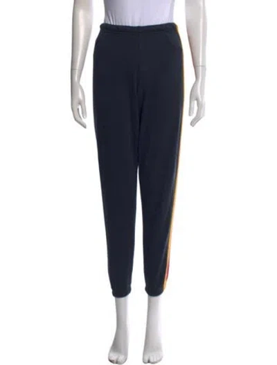 Pre-owned Aviator Nation Striped Straight Leg Pants In Blue