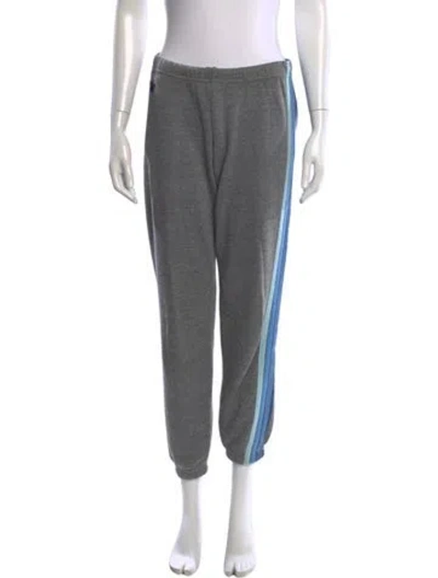 Pre-owned Aviator Nation Striped Straight Leg Pants In Gray