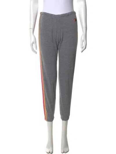 Pre-owned Aviator Nation Striped Straight Leg Pants In Grey