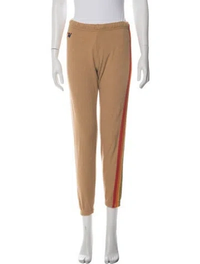 Pre-owned Aviator Nation Striped Straight Leg Pants In Neutral