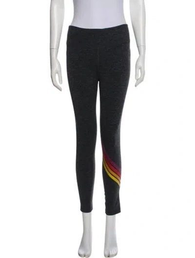 Pre-owned Aviator Nation Striped Sweatpants In Black