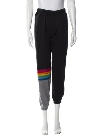 Pre-owned Aviator Nation Striped Sweatpants In Black