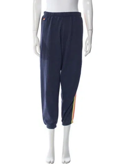 Pre-owned Aviator Nation Striped Sweatpants In Blue