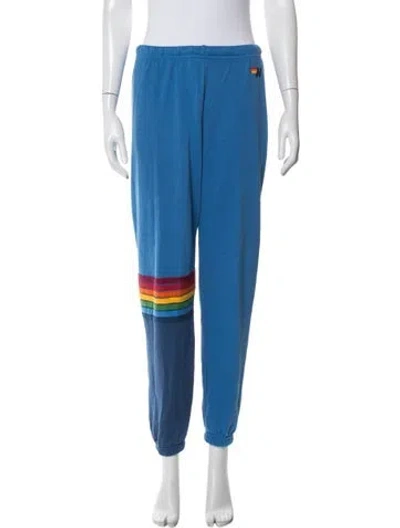 Pre-owned Aviator Nation Striped Sweatpants In Blue