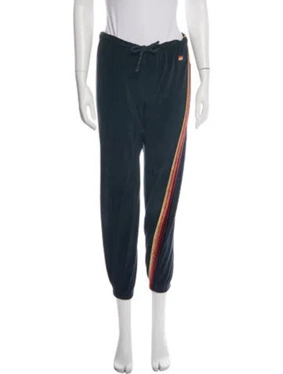 Pre-owned Aviator Nation Striped Sweatpants In Blue
