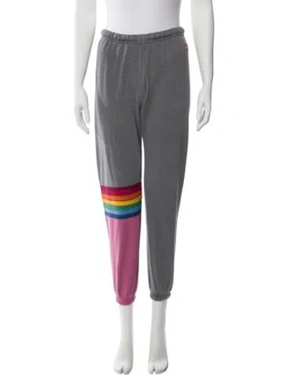 Pre-owned Aviator Nation Striped Sweatpants In Gray