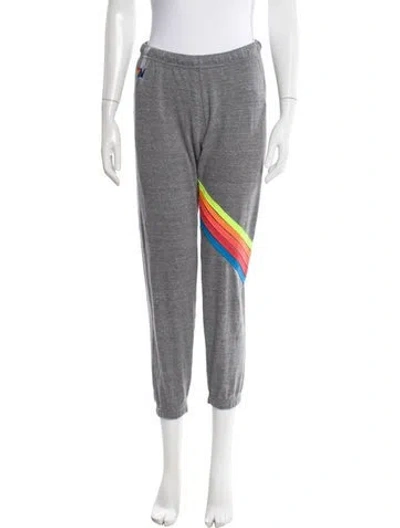 Pre-owned Aviator Nation Striped Sweatpants In Gray