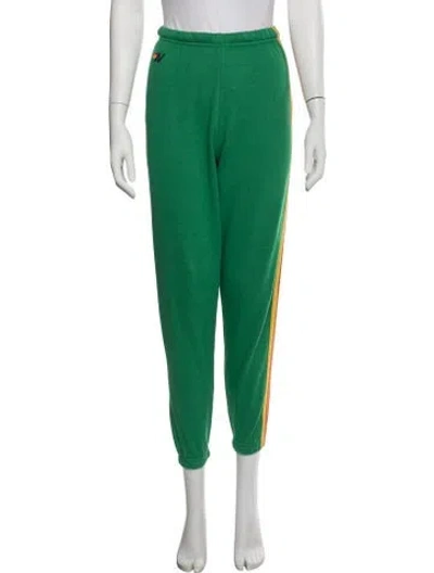 Pre-owned Aviator Nation Striped Sweatpants In Green