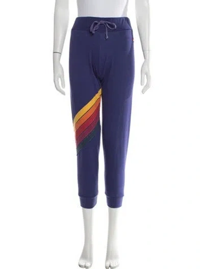 Pre-owned Aviator Nation Striped Sweatpants In Purple