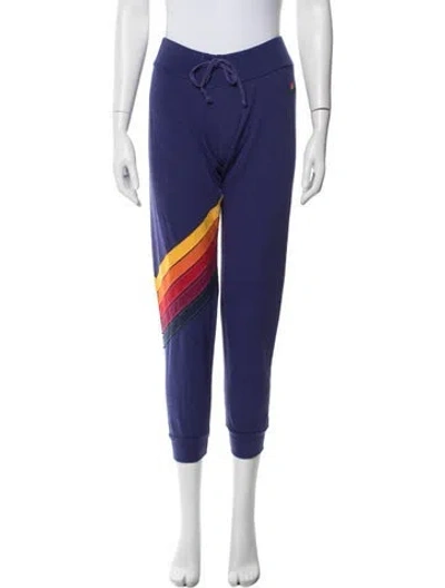 Pre-owned Aviator Nation Striped Sweatpants In Purple