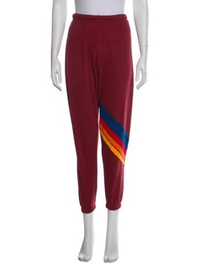 Pre-owned Aviator Nation Striped Sweatpants In Red