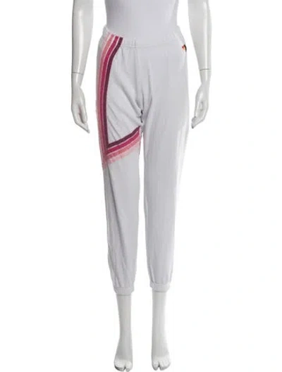 Pre-owned Aviator Nation Striped Sweatpants In White